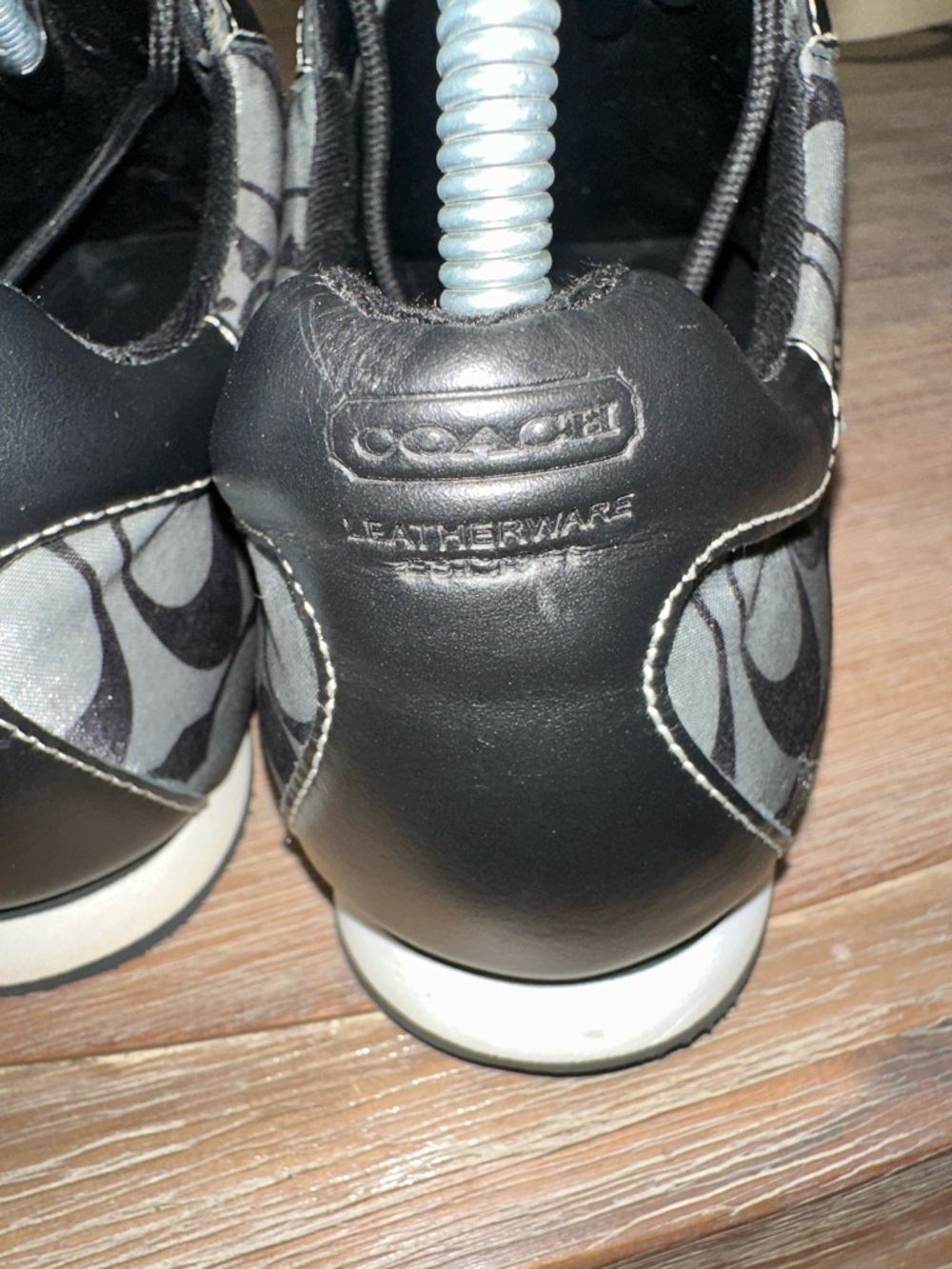 Coach Black and Gray Signature Pattern Lace-Up Sneakers - Picture 7 of 10